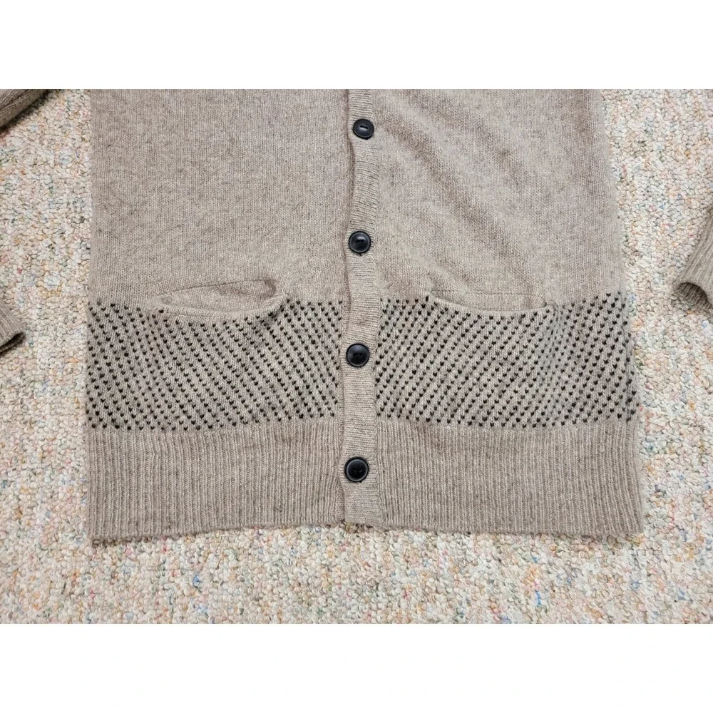 Levis Sweater Mens Large Oatmeal Lambs Wool Blend Button Up Cardigan Cabin Lodge